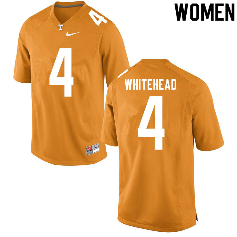 Women #4 Len'Neth Whitehead Tennessee Volunteers College Football Jerseys Sale-Orange